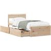 vidaXL Letto in legno massiccio senza materasso 75x190 cm in legno di pino