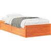 vidaXL Letto in legno massiccio senza materasso cera marrone 100x200 legno di pino