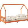 vidaXL Letto per bambini marrone cera 90x190 cm in legno di pino massiccio