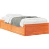 vidaXL Letto in legno massiccio senza materasso cera marrone 75x190 cm legno di pino