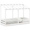 vidaXL Lettino con tetto bianco 75x190 cm in legno di pino massiccio
