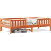 vidaXL Letto in legno massiccio senza materasso cera marrone 90x190 cm legno di pino