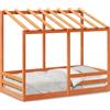vidaXL Lettino con tetto in cera marrone 80x160 cm in legno di pino massiccio