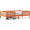 vidaXL Letto in legno massiccio senza materasso cera marrone 75x190 cm legno di pino
