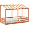 vidaXL Lettino con tetto in cera marrone 80x200 cm in legno di pino massiccio