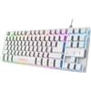 Trust Gaming Keyboard con design TKL GXT 833W Thado - Tastiera illuminata con layout QWERTZ tedesco, anti-ghosting, illuminazione LED multicolore, 12 tasti multimediali, USB Plug & Play, PC/laptop, bianco