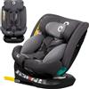 Lionelo Seggiolino auto Lionelo Bastiaan One i-Size, dalla nascita a 12 anni, da 0 kg a 36 kg, Dri-Seat, 360 gradi - Grey Stone