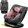 Lionelo Seggiolino auto Lionelo Bastiaan One i-Size, dalla nascita a 12 anni, da 0 kg a 36 kg, Dri-Seat, 360 gradi - Pink Rose