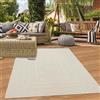 Teppich-Traum Tappeto da salotto per esterni resistente con motivo a linee rettangolari in color crema Dimensioni - 140 x 200 cm