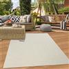Teppich-Traum Tappeto da salotto per esterni resistente con motivo a cerchi in color crema Dimensioni - 140 x 200 cm