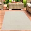 Carpetia Tappeto da salotto per esterni resistente alle intemperie con motivo a linee rettangolari in color crema Dimensioni - 140 x 200 cm
