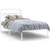 vidaXL Struttura letto con testiera in metallo bianco 100x190 cm