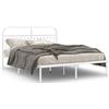 vidaXL Struttura letto con testiera in metallo bianco 150x200 cm