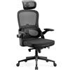 Diablo V-Light Sedia da ufficio ergonomica Braccioli 3D Supporto lombare integrato Portata fino a 110 kg Nero