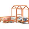 vidaXL Letto e panca in legno massiccio con tetto arancione 100x200 cm in legno di pino