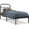 vidaXL Struttura letto con testiera in metallo nero 75x190 cm