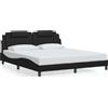 vidaXL "Viana" struttura letto senza materasso nero 180x200 cm ecopelle