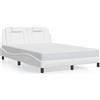vidaXL "Viana" struttura letto senza materasso bianco 140x190 cm in ecopelle