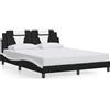 vidaXL "Viana" struttura letto senza materasso bianco e nero 160x200 cm in ecopelle