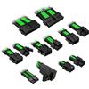 Kolink PSU kabeļu pagarinātāji Kolink Core Pro Braided Cable Extension Kit 12V-2x6 Type 2 - Venom Green