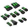 Kolink PSU kabeļu pagarinātāji Kolink Core Pro Braided Cable Extension Kit 12V-2x6 Type 1 - Venom Green