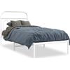 vidaXL Struttura letto con testiera in metallo bianco 90x200 cm
