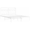 vidaXL Struttura letto con testiera in metallo bianco 150x200 cm