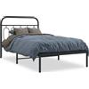 vidaXL Struttura letto con testiera in metallo nero 100x190 cm
