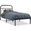 vidaXL Struttura letto con testiera in metallo nero 90x190 cm