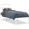 vidaXL Letto in metallo senza materasso con testiera bianco 75x190 cm
