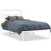 vidaXL Struttura letto con testiera in metallo bianco 100x190 cm