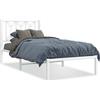 vidaXL Struttura letto con testiera in metallo bianco 90x200 cm
