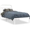 vidaXL Struttura letto con testiera in metallo bianco 80x200 cm