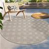 Paco Home Tappeto per esterni a trama piatta moderno boho etno resistente alle intemperie misura 200 cm rotondo