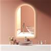 PonteSino HOKO® LED specchio da bagno arco antiappannamento 50x90 cm / 90x50 cm San Diego con cornice in metallo dorato, montaggio HOCH+QUER. Arco+interruttore touch+cambio luce