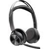 HP Cuffie HP Poly Voyager Focus 2 USB-C, certificate per Microsoft Teams, + adattatore USB-C/A, wireless, per ufficio/centro chiamate, 175 g, cuffie, nero