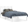 vidaXL Struttura letto con testiera in metallo bianco 100x190 cm