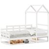 vidaXL Letto da giorno con tetto bianco 80x200 cm in legno di pino massiccio