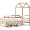 vidaXL Letto da giorno con tetto 80x200 cm in legno di pino massiccio