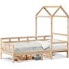 vidaXL Letto da giorno con tetto 80x200 cm in legno di pino massiccio