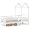 vidaXL Letto da giorno con tetto bianco 80x200 cm in legno di pino massiccio