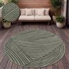 Paco Home Tappeto per esterni resistente alle intemperie Balcone Soggiorno Scandinavo Boho Unicolore Dimensioni 200 cm Rotondo
