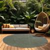 Paco Home Tappeto per esterni resistente alle intemperie Balcone Soggiorno Scandinavo Boho Unicolore Dimensioni 160 cm Rotondo