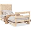 vidaXL Letto in legno massiccio con testiera 90x200 cm in pino