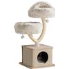 Fudajo tiragraffi design con casetta per gatti 95 cm, tiragraffi di design per gatti con peluche e sisal, albero per gatti con grotta per gatti, albero da arrampicata per gatti