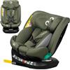 Lionelo Seggiolino auto Lionelo Bastiaan One i-Size, dalla nascita a 12 anni, da 0 kg a 36 kg, Dri-Seat, 360 gradi - Grünolive