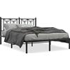 vidaXL Struttura letto con testiera in metallo nero 135x190 cm