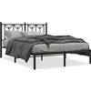vidaXL Struttura letto con testiera in metallo nero 140x190 cm