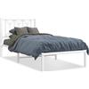 vidaXL Struttura letto con testiera in metallo bianco 80x200 cm