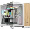 CORSAIR Geh mATX 2500X (Tempered Glass) White/Bamboo Wood